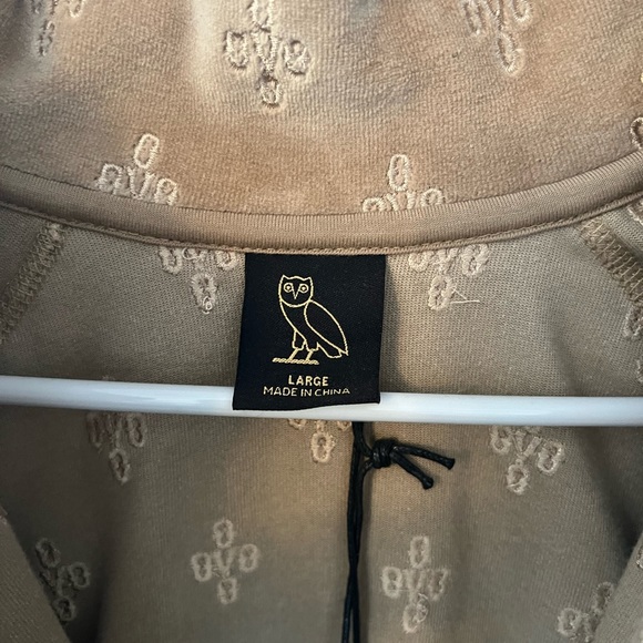 OVO October’s Very Own Men’s Velvet Monogram Zip Up Jacket Size Large - Picture 8 of 9